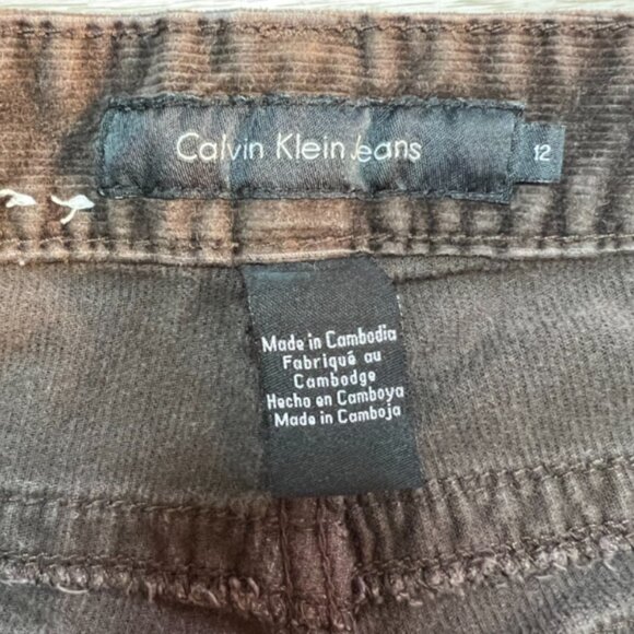 Calvin Klein - Corduroy Jeans Womens Size 12 Brown 5-Pocket Bootcut - Picture 5 of 10